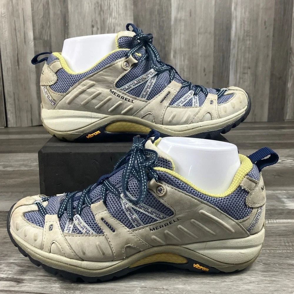 Merrell Siren Sport Womens 7 Hiking Shoes Grey Periwinkle J13842 Vibram Low Top